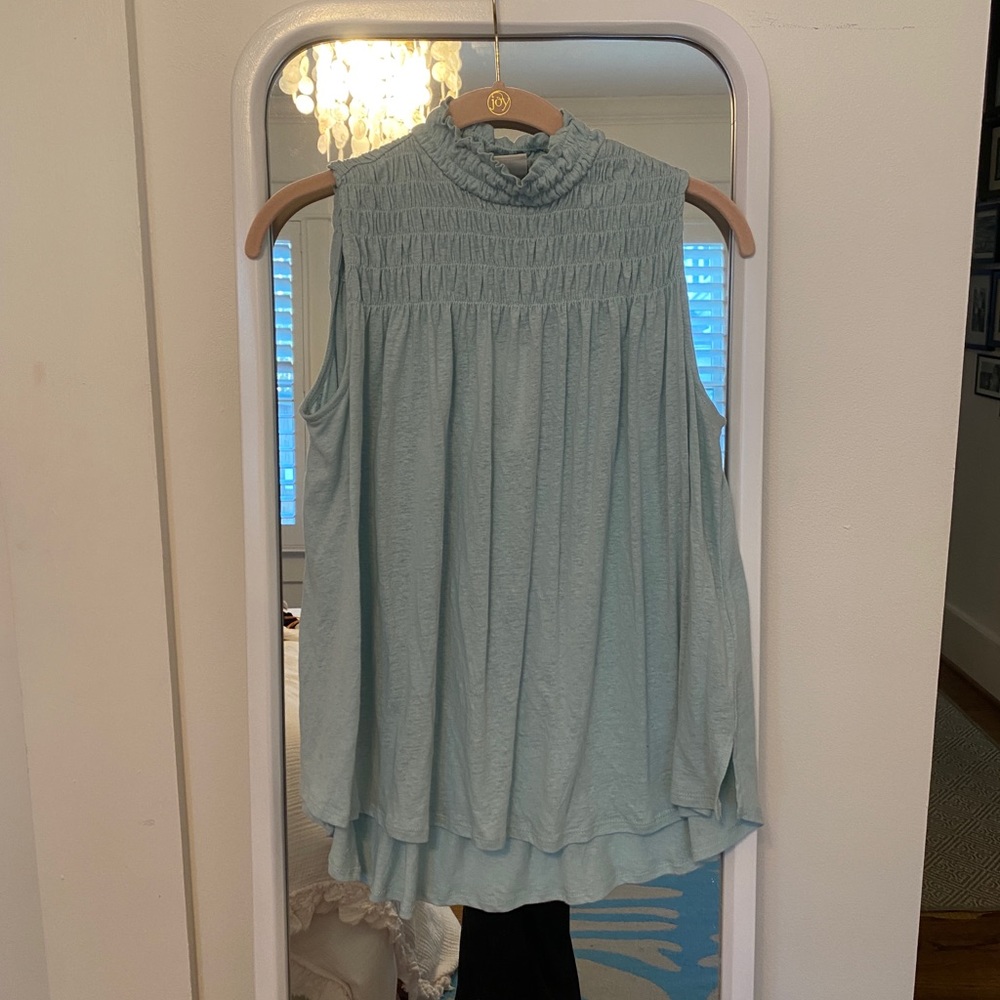 Women’s Teal Smocked Tank